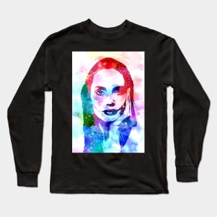 Angelina Jolie Watercolor Long Sleeve T-Shirt